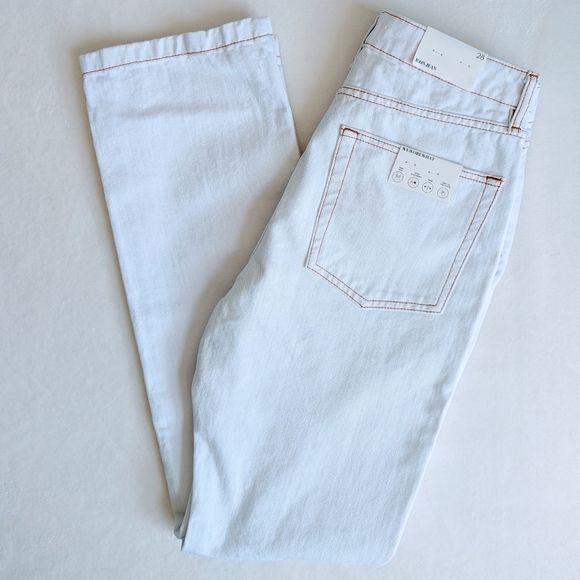 WeWoreWhat Icon Jeans High Rise 100% Cotton Non Stretch Distressed White 28 NWT - Picture 2 of 16